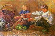 Zygmunt Waliszewski Boys and still life. oil painting artist
